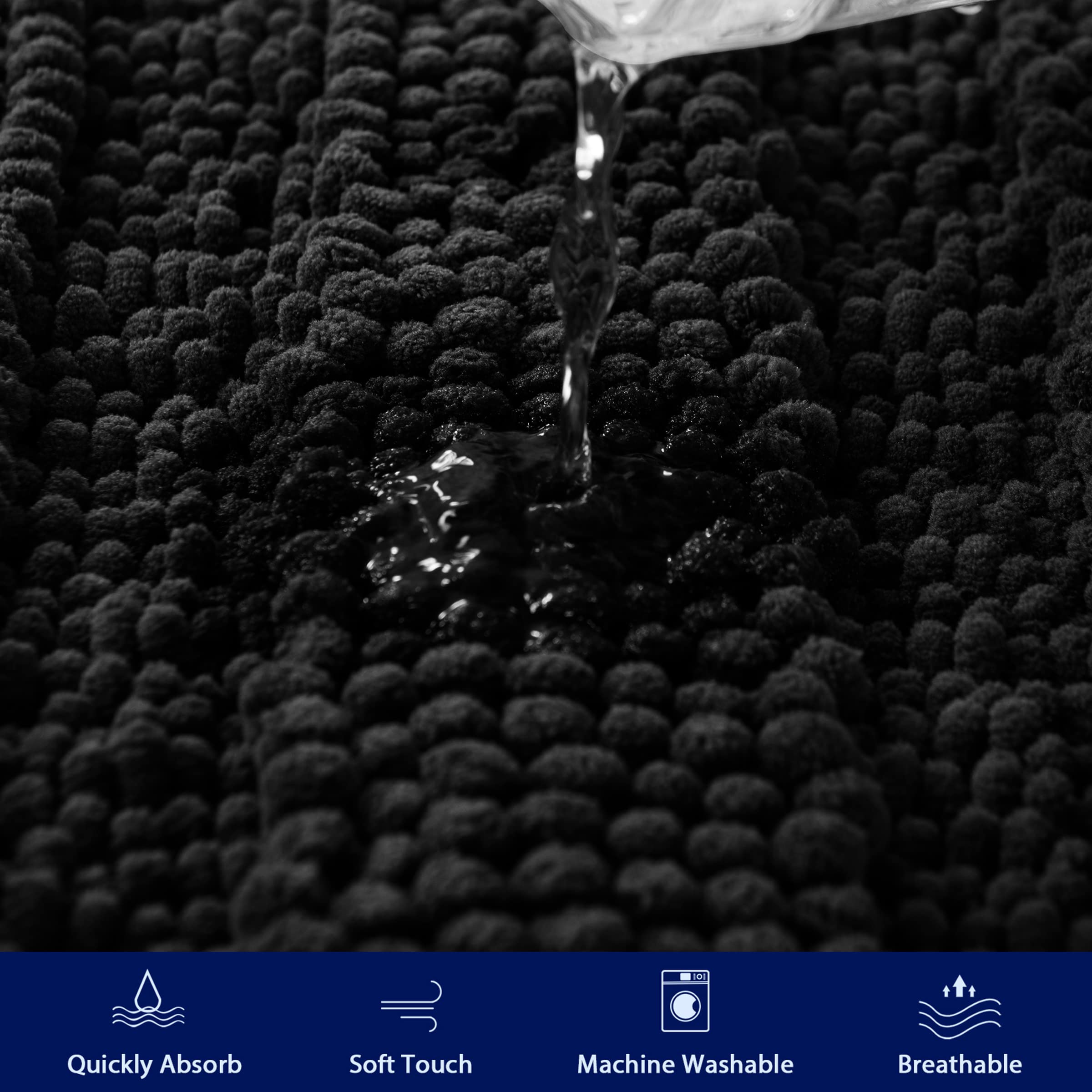 Snapklik.com : SUBRTEX Bathroom Rugs Chenille Runner Extra Lang Bath ...