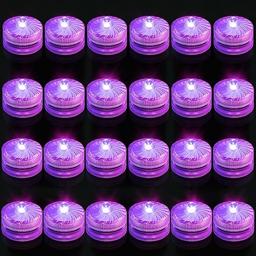 Miniatura 42 de Luces LED sumergibles azules, mini luces de té impermeables, luces LED de 100 horas, luces subacuáticas para decoración de farol, Halloween
