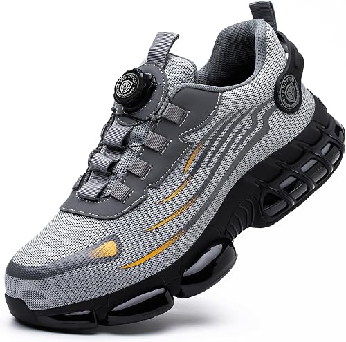 YEKOYIOO Zapatos de Seguridad Hombre Mujer Zapatos de Trabajo 38-46 EU | Ligero, Cómodo, Transpirable, Antideslizantes, con Punteras de Acero