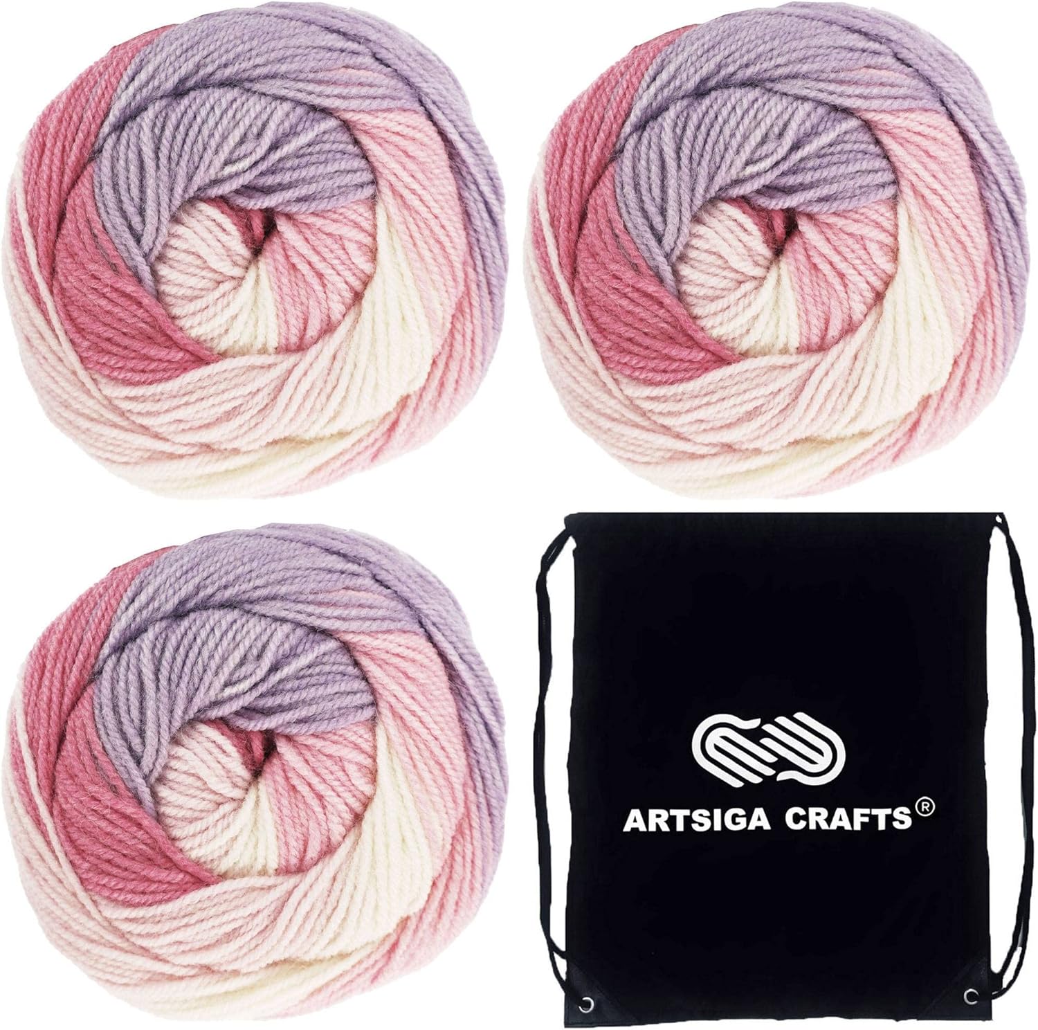 Plymouth Yarn for Knitting Hot Cakes Jewel Mix 0009, 3-Skeins (Same Dyelot, 600 gr, 1212 yds), Worsted Weight #4, 75% Acrylic/25% Wool Blend, with Project Bag