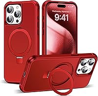 Vista 14 de Funda de grado militar compatible con iPhone 14 Plus de 6.7 pulgadas, con soporte magnético invisible tipo anillo, compatible con MagSafe y gran