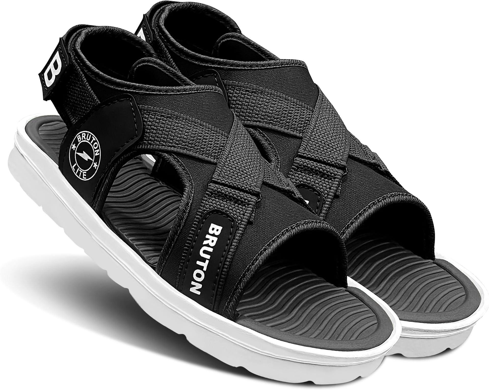 BRUTON Sandals for Men's | Light Weight, & Trendy | Soft Footbed | Casual and Stylish Sandals for Walking, Working All Day
