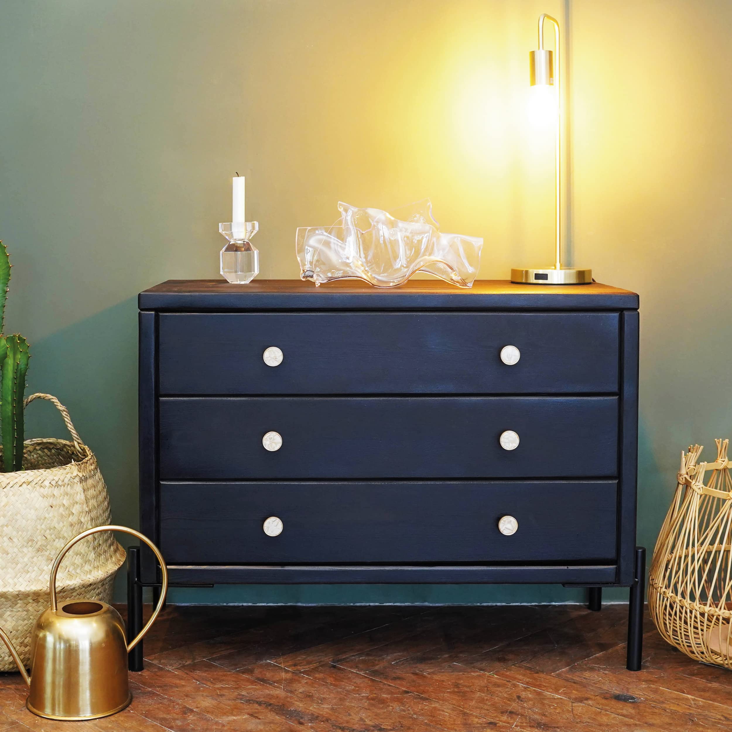 Natural Goods Berlin 4X Möbelbeine Outstanding | Design Möbelfüße für Sofa, Bett, Schrank, Couch, Sideboard (H 16cm, Schwarz)