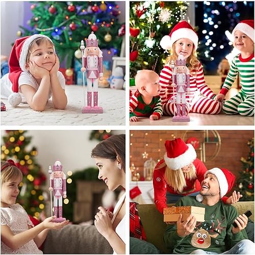 Miniatura 6 de IMIKEYA Figura de cascanueces de Navidad 1 pieza de cascanueces de madera, adorno de cascanueces de Navidad, figuras de decoración de Navidad,