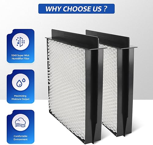 Miniatura 10 de 1040 Super Wick - Filtro humidificador de repuesto para humidificadores Essick Air AIRCARE B40 B40-C 3D6 100 5D6 700 7D6 100 D46 720 CM330AWHT