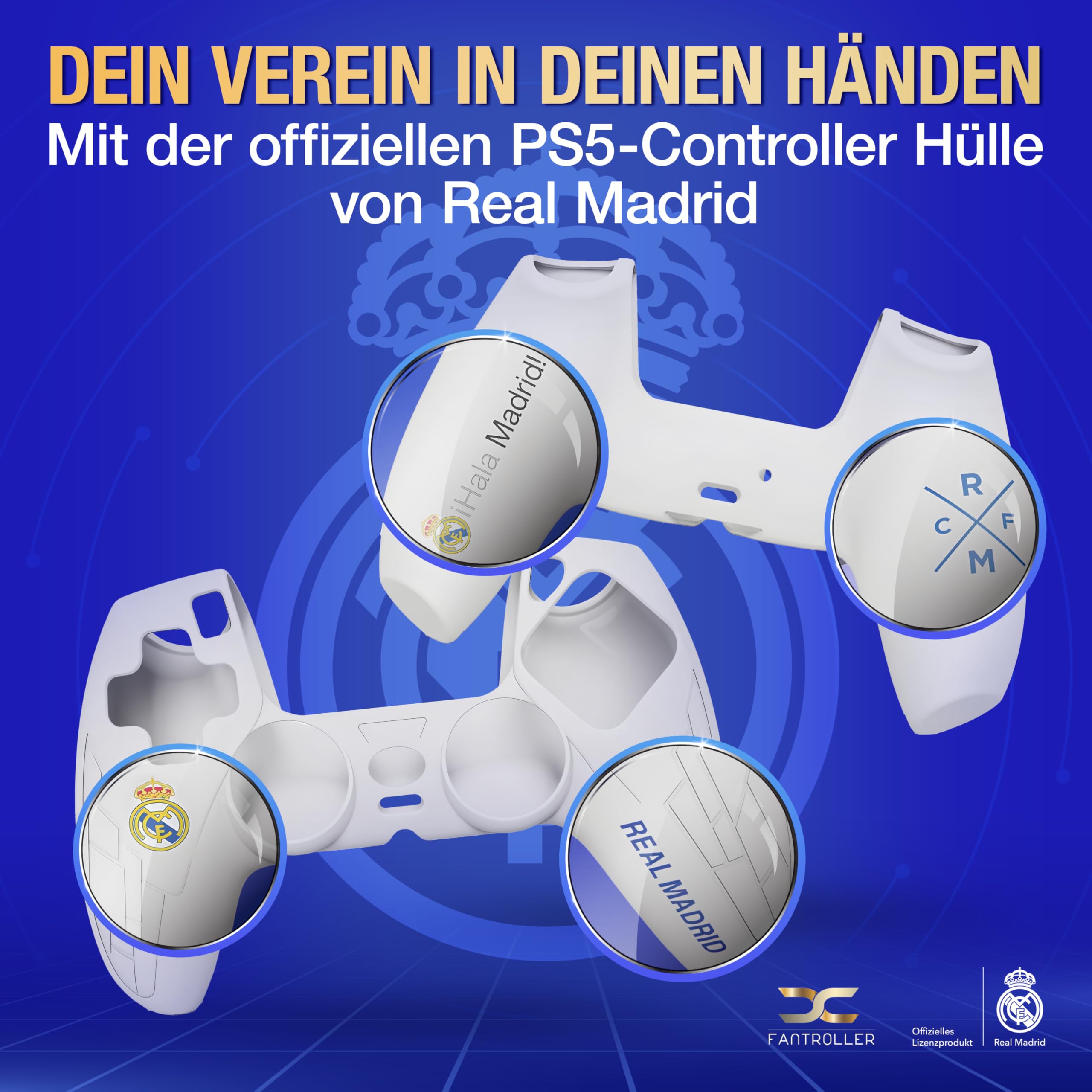 PS5 Controller Hülle Real Madrid Design blau weiß PlayStation 5