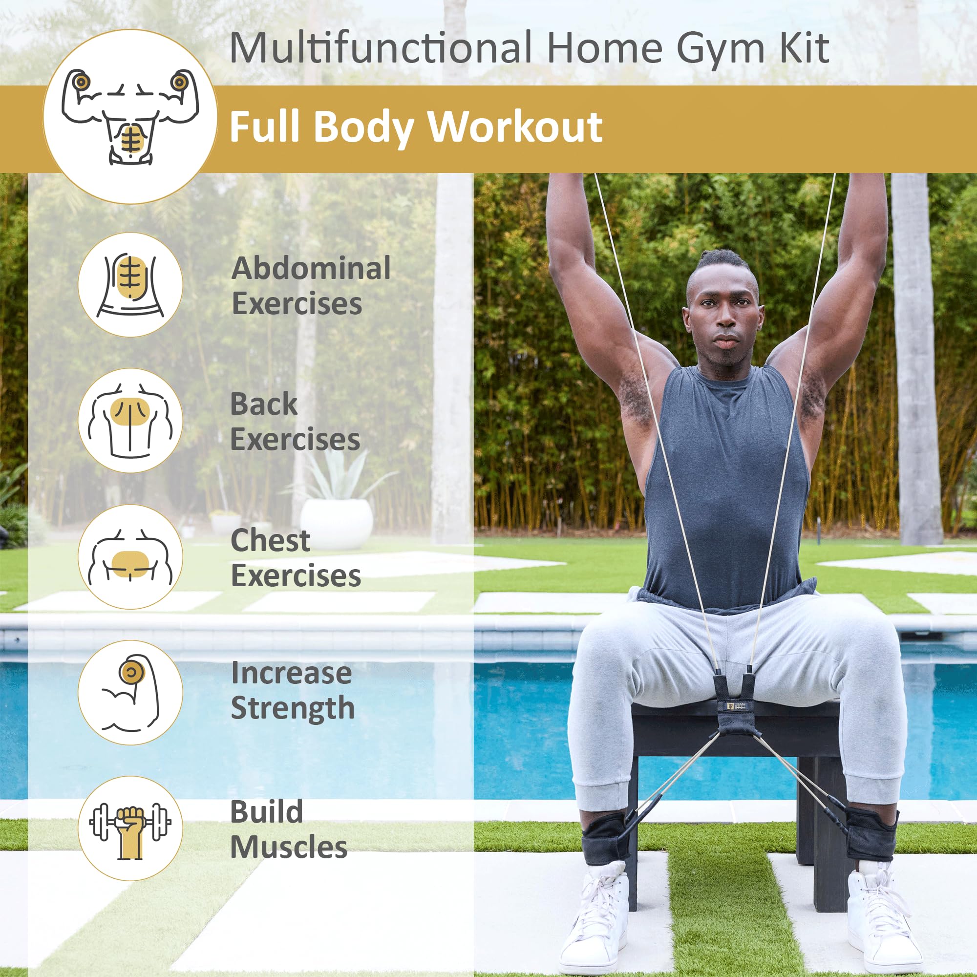 Total Body Band, All-In-One Fitnessband, Ganzkörper-Übungsband für Heimübungen oder Training unterwegs
