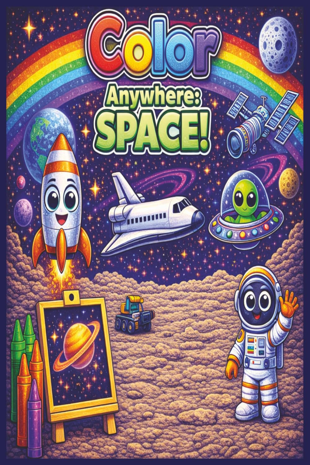 Color Anywhere: Space!: A Fun and Easy Coloring Book Featuring Rockets, Planets, Astronauts, and More