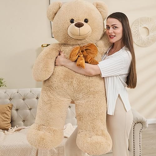 Tezituor Oso de peluche gigante, 4 pies, suave animal de peluche grande, tamaño real, 47 pulgadas, juguete de peluche de San Valentín, Navidad,