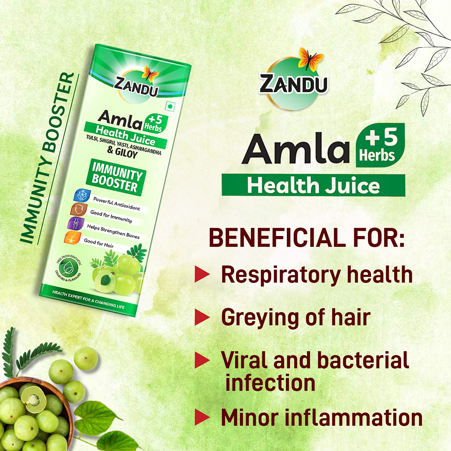 Amla +5 Succo di erbe di Zandu