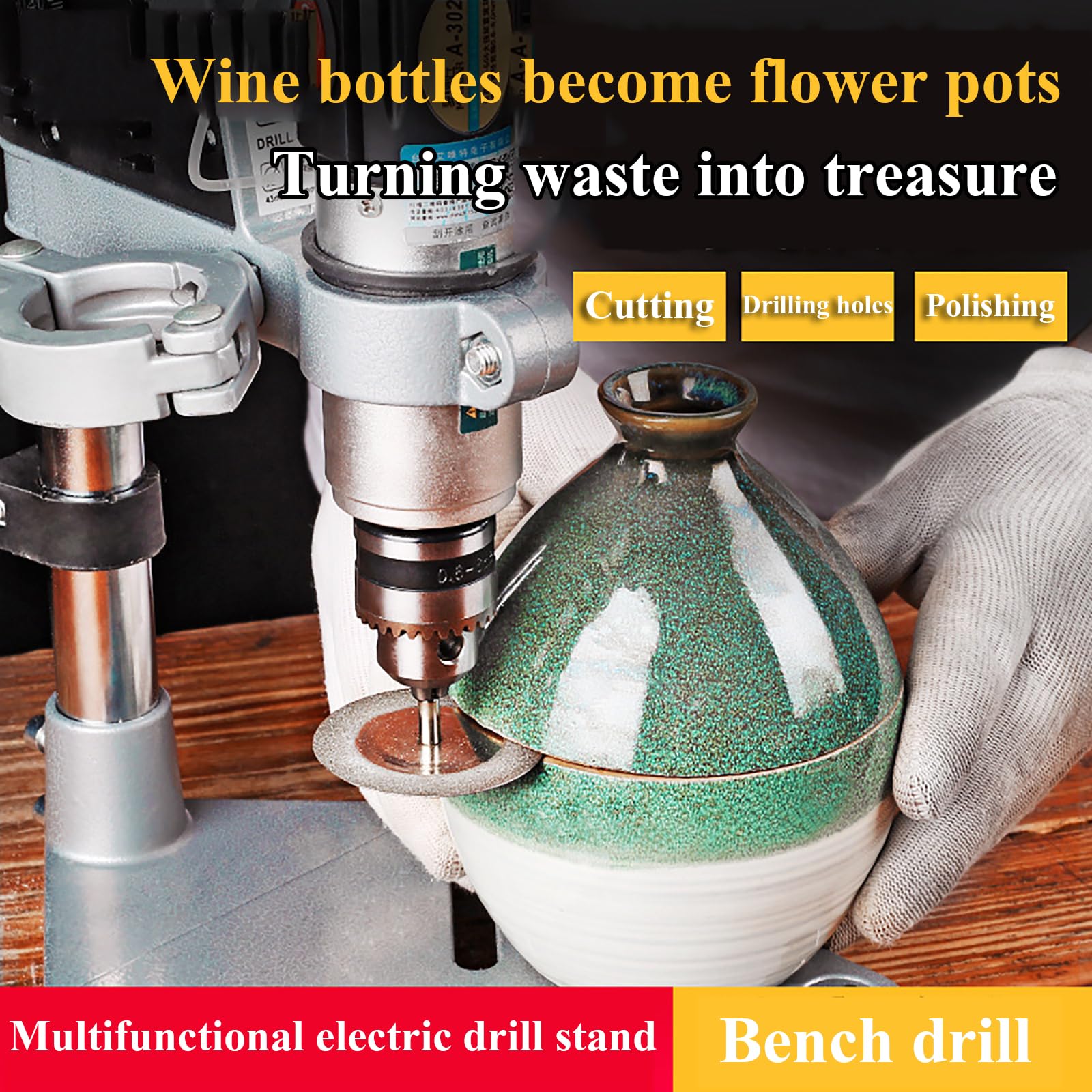 Herramienta para Cortar Botellas De Vidrio, Cortador Eléctrico De Botellas De Vidrio, Incluye Juego Completo De Accesorios, Velocidad Ajustable 8000-12500 R/min