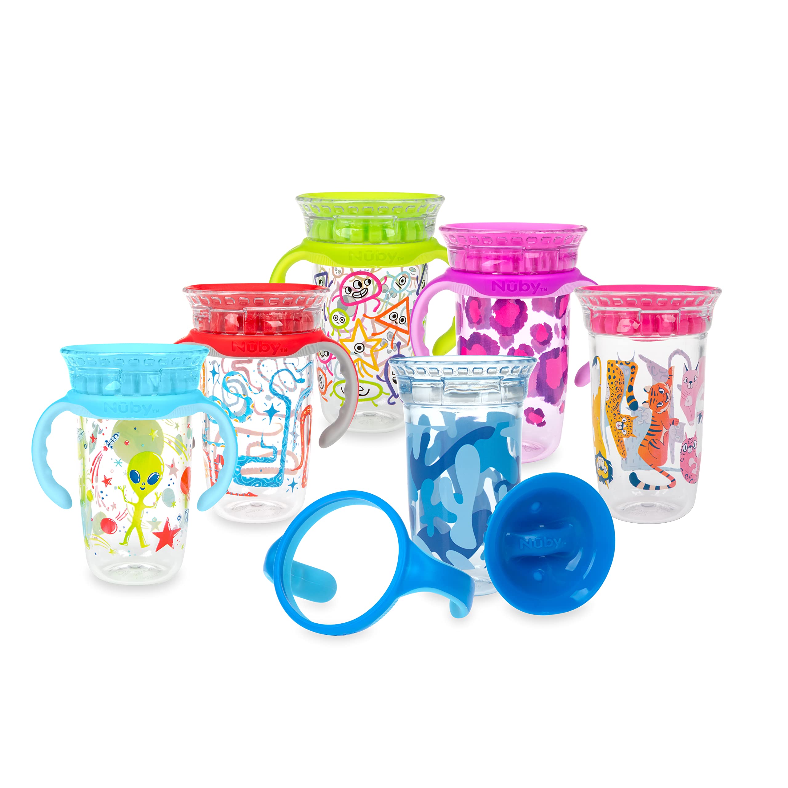 NUBY Tritan No Spill 360-Grad-Becher mit 2 Griffen, BPA-frei, 283,5 ml