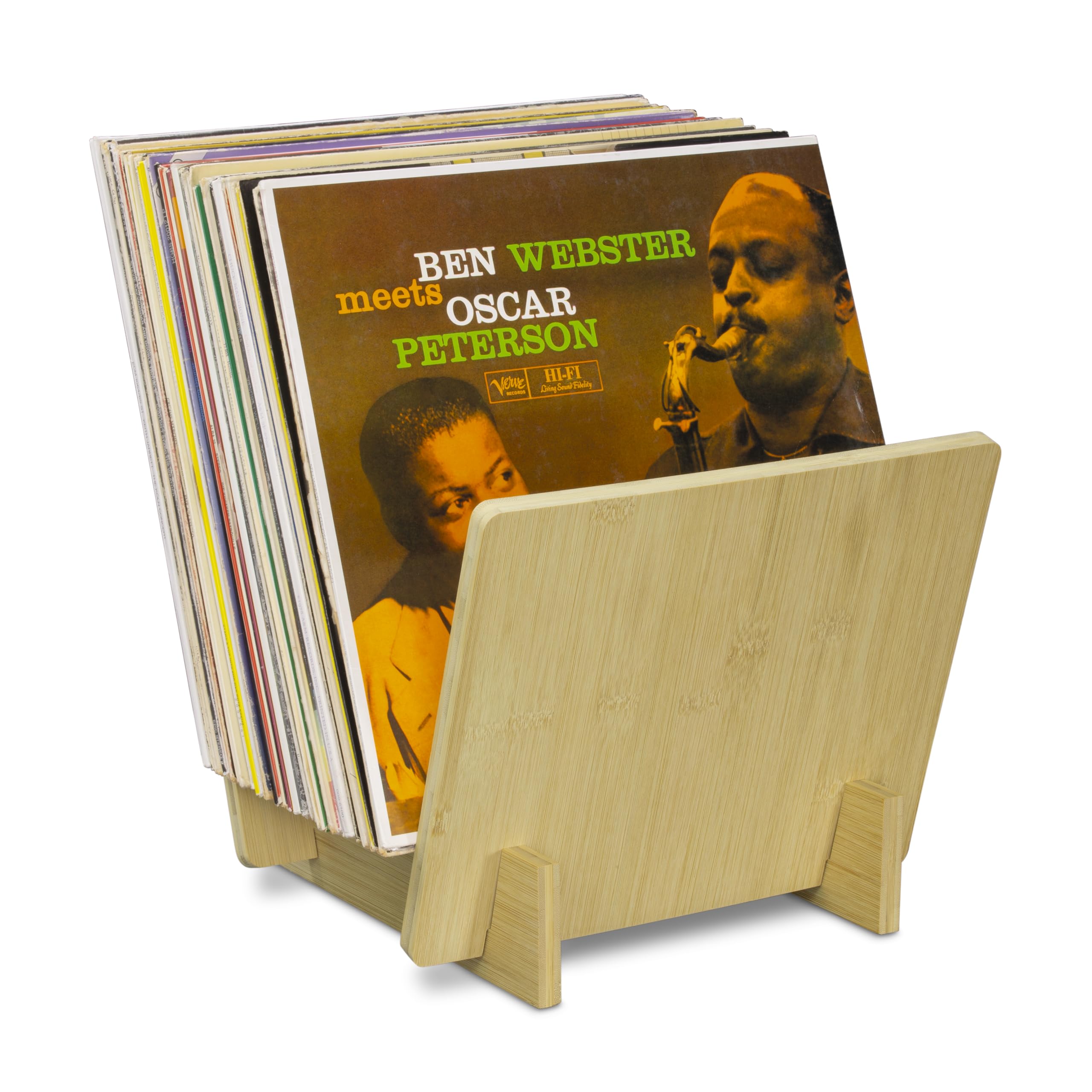 Dynavox LP-Ständer ST40, Aufbewahrungs-Box für Vinyl-Schallplatten aus Bambus, Plattenständer für bis zu 40 LP's und Singles, Natur