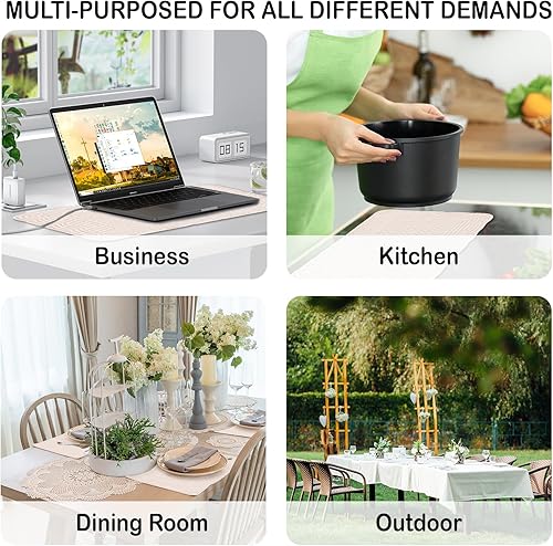 Miniatura 7 de Juego de 6 manteles individuales rectangulares de 100 % algodón, lavables a máquina, 13 x 18 pulgadas, para cocina o comedor, manteles individuales