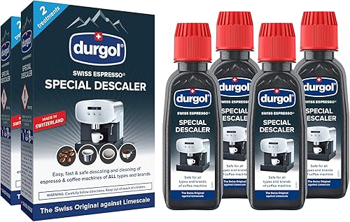 Durgol Descalcificador de Espresso Suizo para todas las marcas de Espresso completo y semiautomático y Máquinas de Café cápsulas almohadillas manual