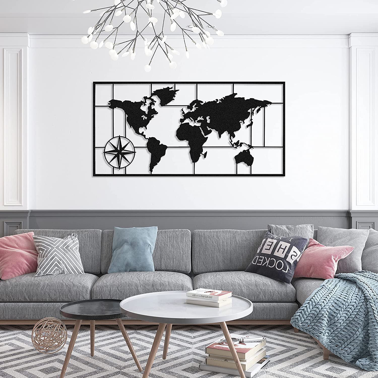 Amazon.com: DV DECOVIENO World Map Metal, Wall Decor, Metal World