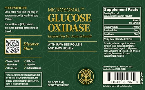 Vista 3 de Global Healing Glucosa Oxidasa - 2 Fl Oz