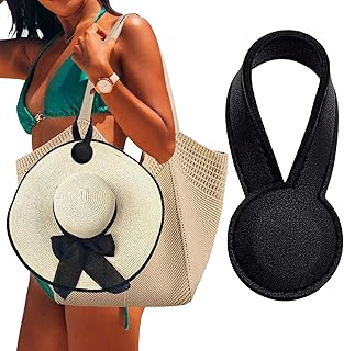 Travel Clip for Bags, Strong Leather Holder with Secure Closure, Lightweight Hook for Purses, Backpacks, Tote Bags, Luggage, Beach Accessories, and Vacation Essentials (Black Hanger)