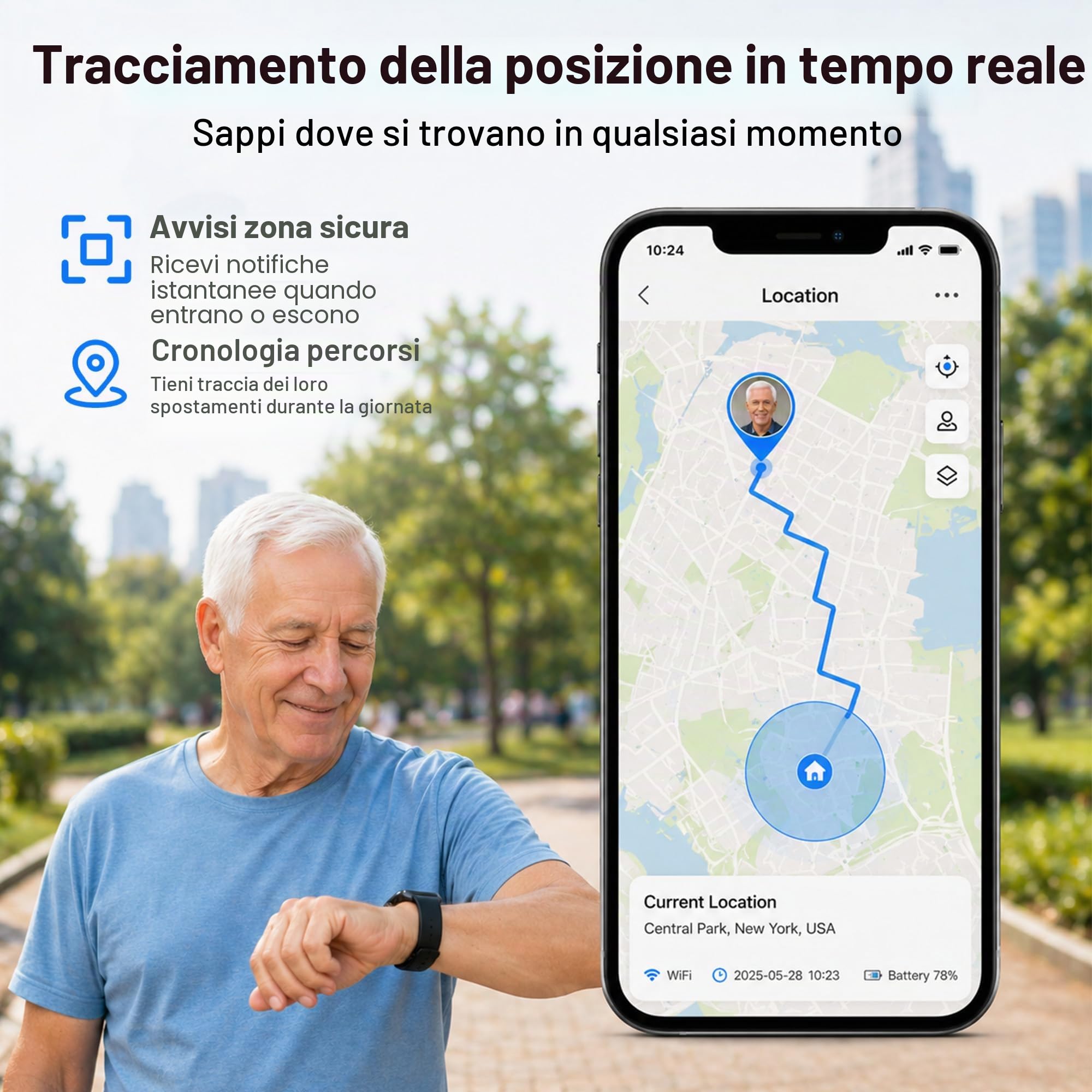 Smartwatch Anziani 4G con SOS, Rilevamento Cadute e Localizzazione GPS, Videochiamata, Chiamata Bidirezionale, IP67, Orologio Salvavita per Persone Anziane, Carta SIM Richiesta (Nero)