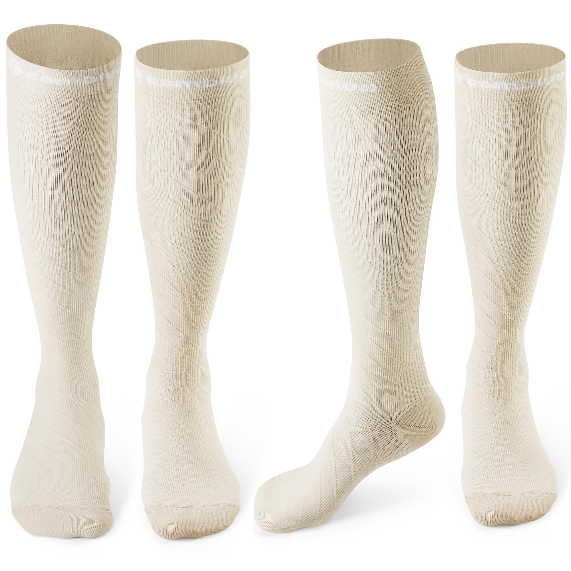 CAMBIVO Compression Socks for Women & Men 2 Pairs, Flight Socks Compression Stockings Running Socks for Calf & Ankle Support, Sports, Flying, Maternity Pregnancy, Nurses, Travel