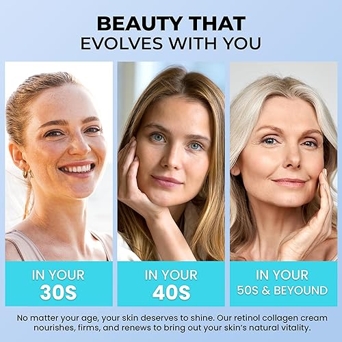 Miniatura 7 de Hidratante facial para el envejecimiento de la piel crema antiarrugas para mujeres mayores y hombres de 50 y 60 años más con retinol, colágeno y