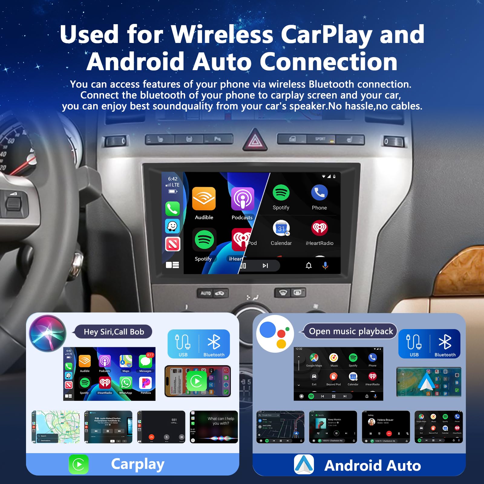 2+64G Autoradio für Opel Corsa Astra Antara Zafira Combo Radio mit Wireless Carplay Android Auto, 7" Bildschirm Car Stereo mit GPS WiFi Bluetooth RDS/FM USB SWC Canbus + Rückenkamera