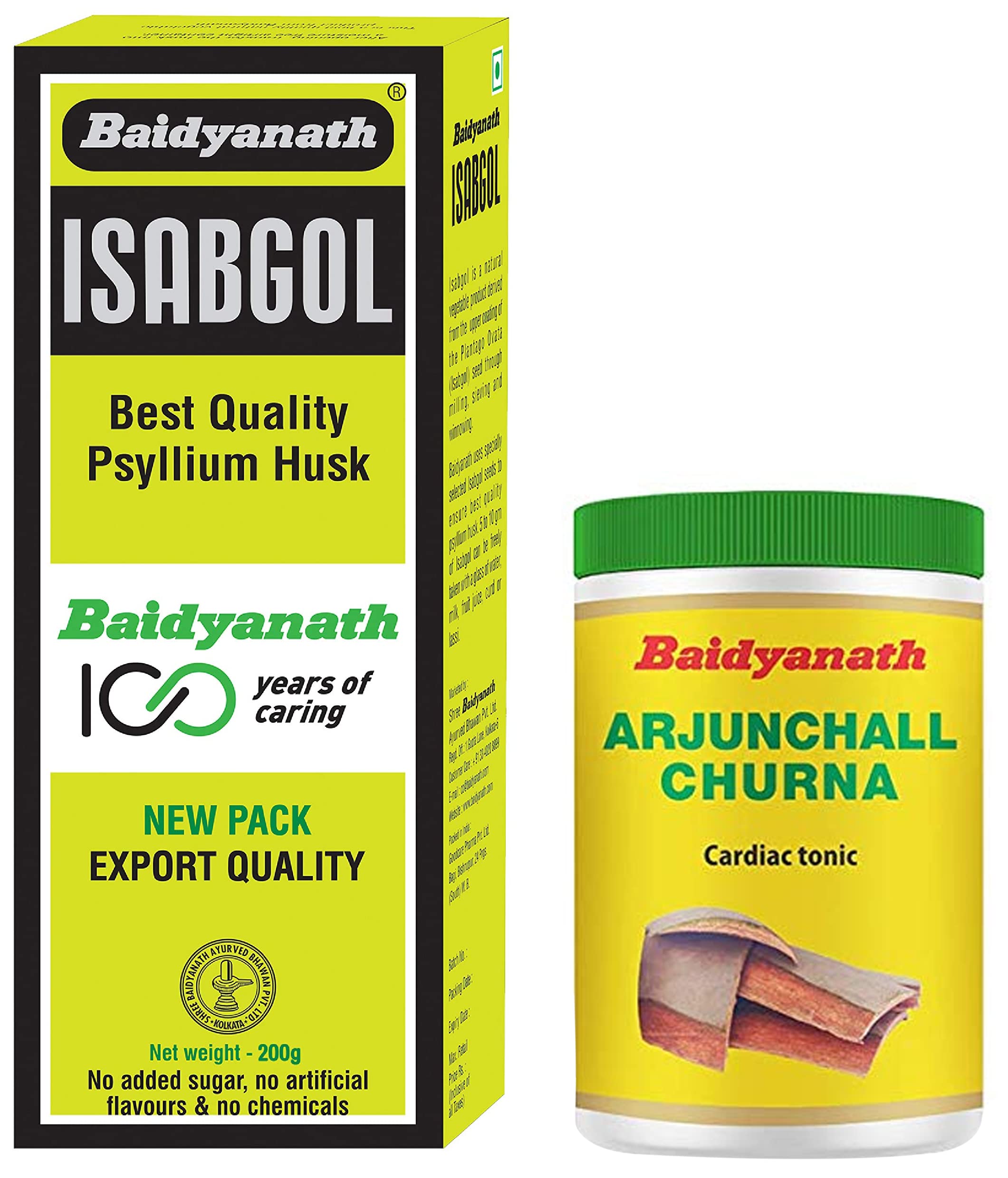 Arjunchall Churna - 100 grams (Pack of 3) & Vansaar Isabgol - Psyllium Husk Powder - 200gm | Effectively Relieves Constipation | Fibre Supplement For Digestion, 1 count