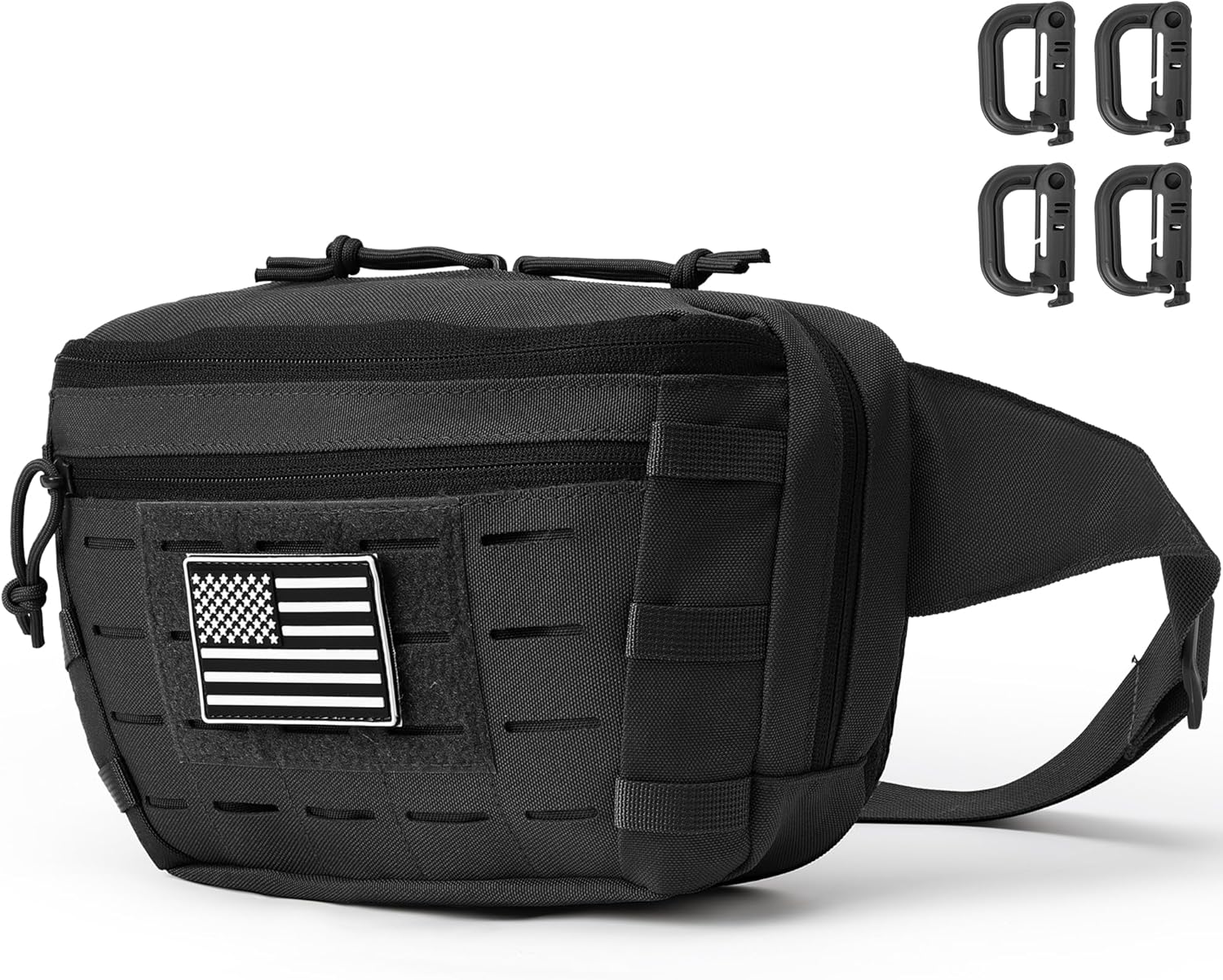 Tactical Sling Bag, Fanny Pack,2in1,CCW & EDC Shoulder Bag with MOLLE & Pistol Holster - 1000D Adjustable Strap for Outdoor Carry Men & Women