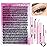 Eyelash Extension Kit 320pcs Lash Clusters D Curly 9-16mm Mix 40D Individual Lashes Wispy Lash Clusters Kit with Lash Bond and Seal and Remover Lash Applicator for Lash Extension Beginners