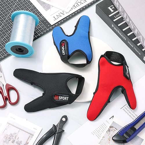 Miniatura 7 de Sotiff 3 piezas de guantes antideslizantes para hombres y mujeres, unisex, banda elástica, guantes de dedo de pesca, protectores para pesca al aire