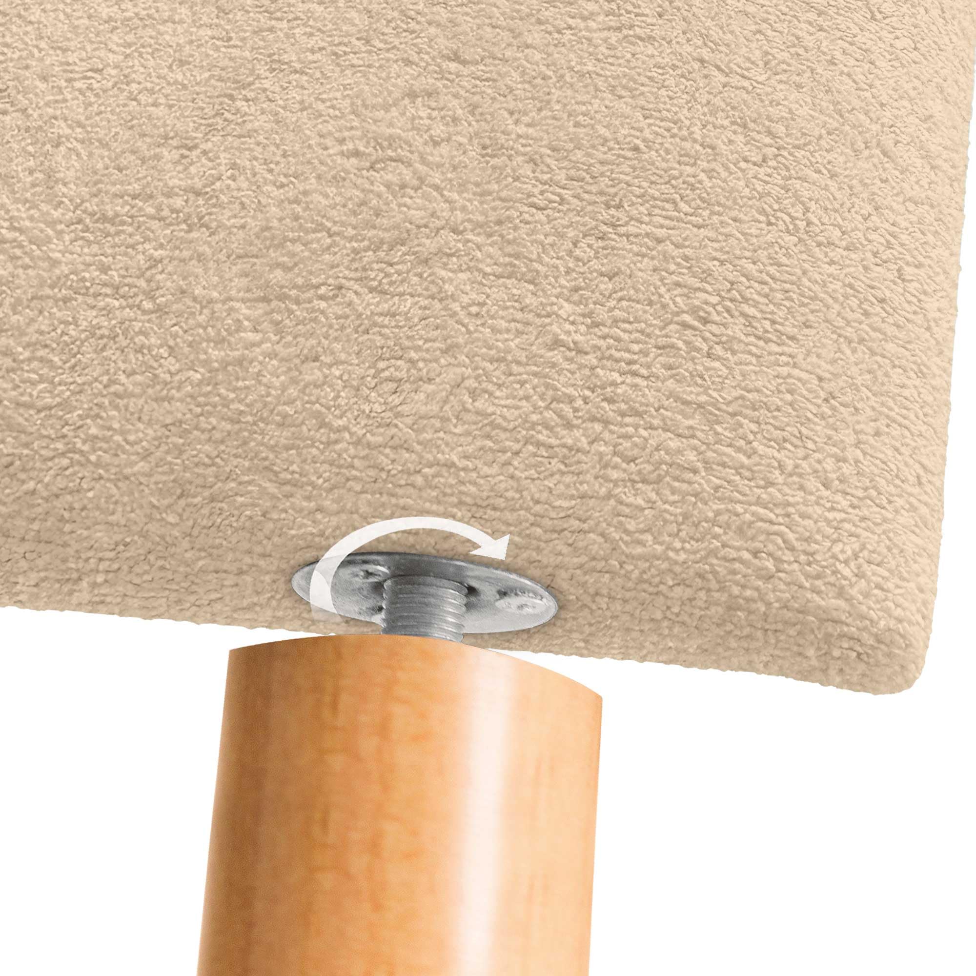 DHOME Testiera con Finitura in Spugna Soft Rivestimento Liscio con Piedini Tessuto Morbido per Pannelli Acustici Testiere Fonoassorbenti e Camere da Letto (145cm, 4cm - 125 Al., Beige)