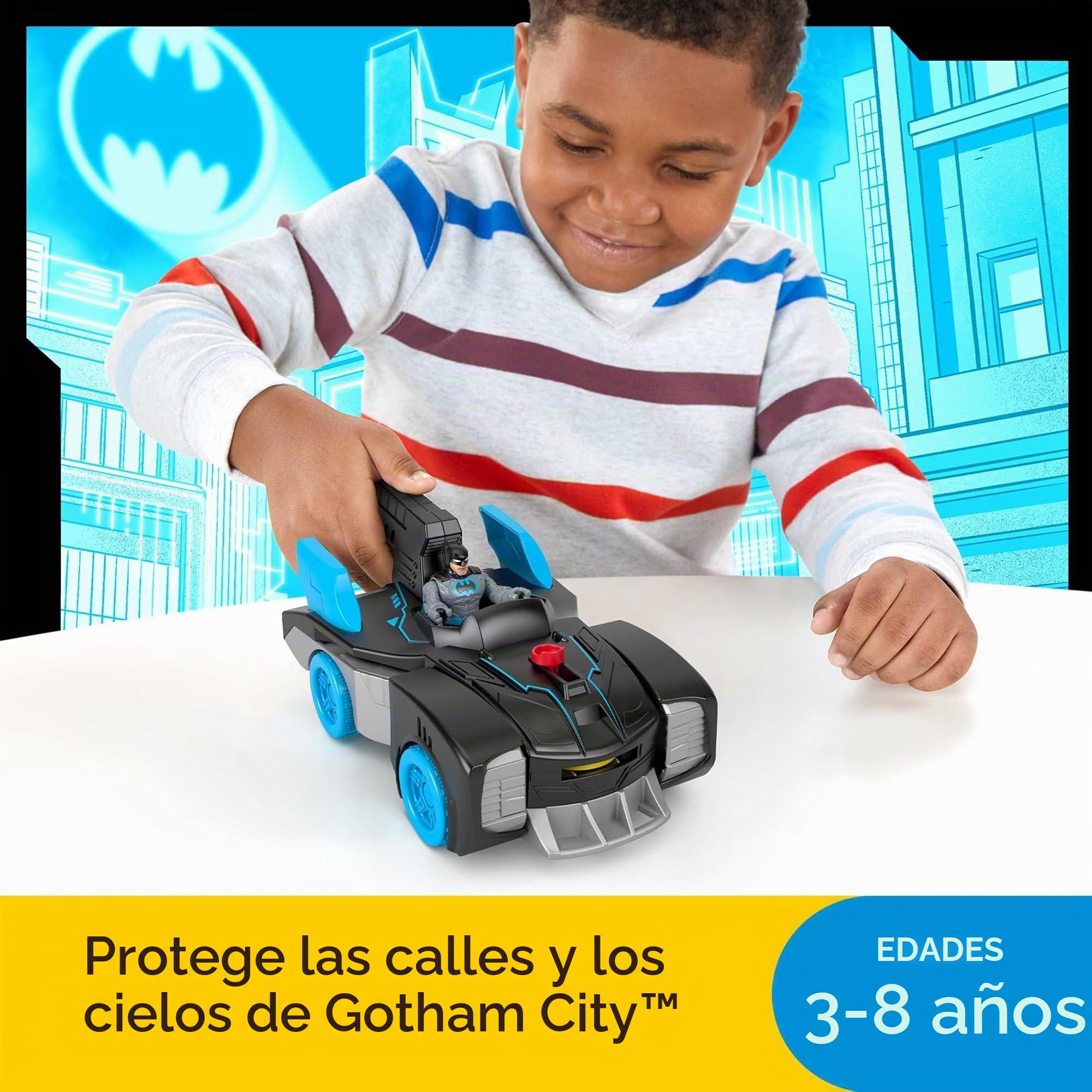 Fisher-Price - Imaginext DC Batmóvil Transformable con Batman Coche de Juguete Lanza Proyectiles con Figura , GWT24