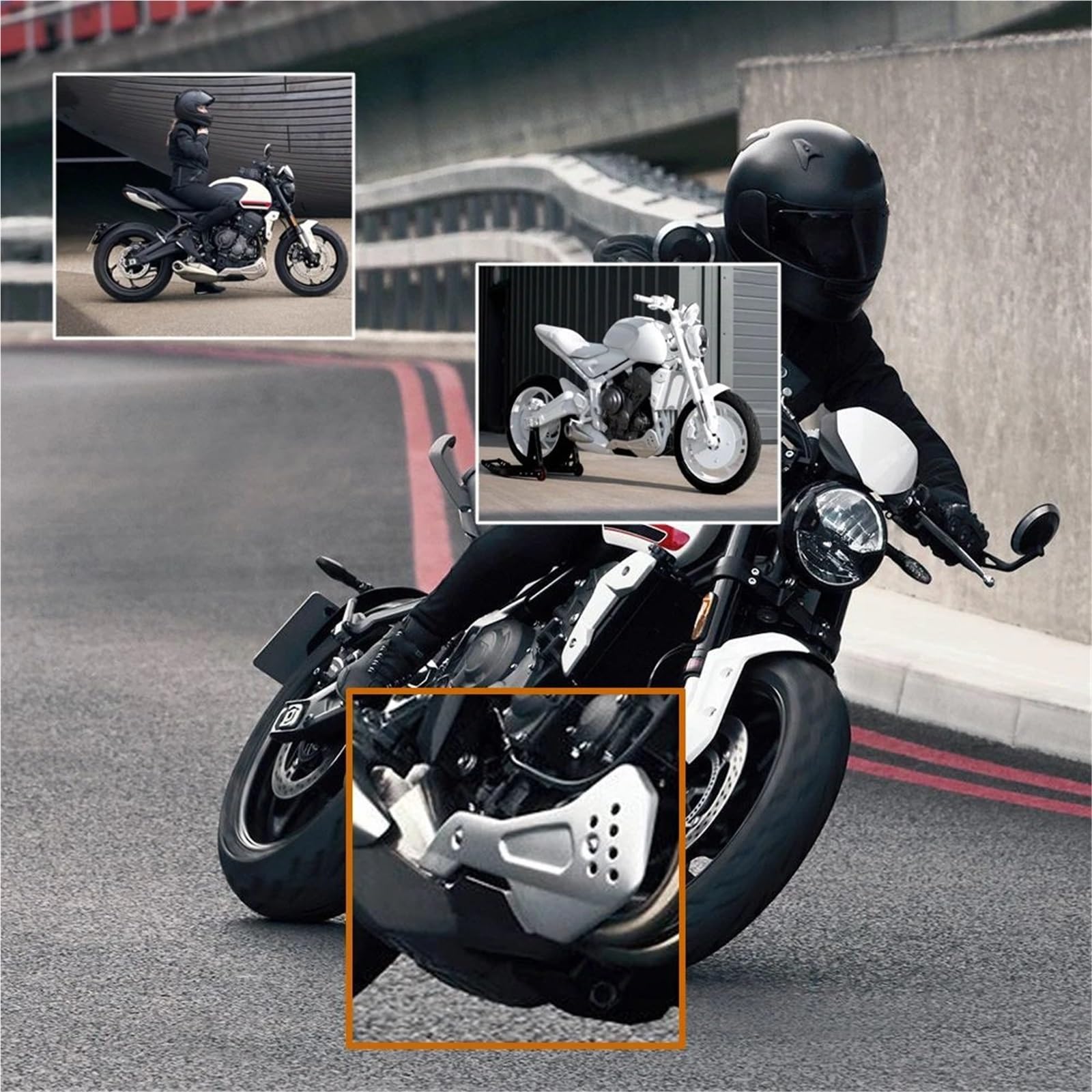 Carenado Protector de alerón Inferior del Motor para Motocicleta Trident 660 2021-2022 Deflector Aire Moto Carenado Deflector de Viento(Frosted Black)