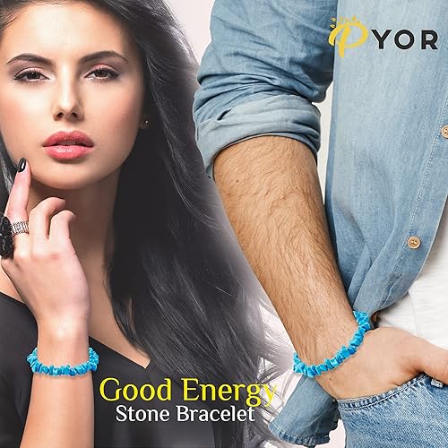 Vista 70 de PYOR Crystal Beads Bracelet Natural Gemstones Chakra Healing Crystals Charm Bracelets Wealth Prosperity Stone Spiritual Gift