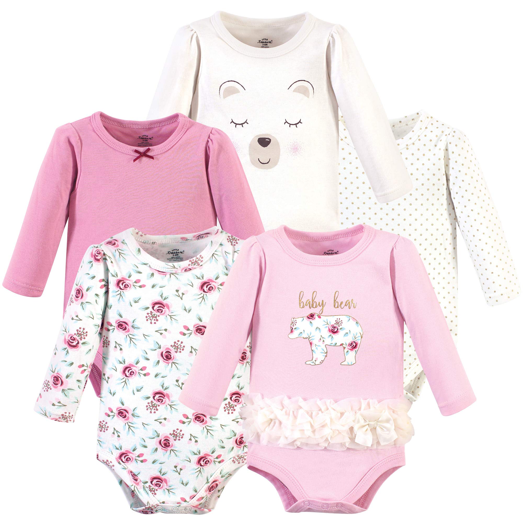 Little Treasure Dziecięce bawełniane body dla niemowląt zestaw koszulka dla dzieci
