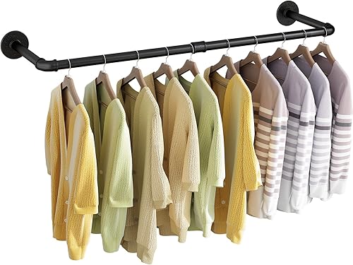 UlSpeed Perchero industrial montado en la pared de 384 pulgadas perchero colgante para ahorrar espacio perchero de pared desmontable resistente