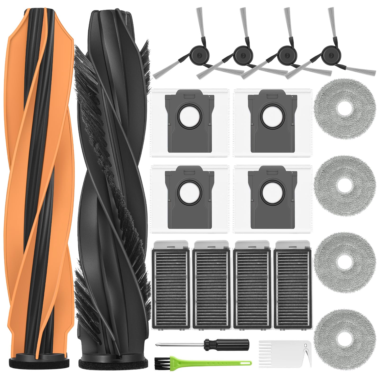 L50s L40s Pro Ultra akcesoria do Dreame X50 Ultra / L40s Pro Ultra / L50s Pro Ultra części zamienne MatriX10 Ultra / V50 Ultra zestaw akcesoriów, 2 szczotki główne, 4 worki na kurz, 4 filtry, 4