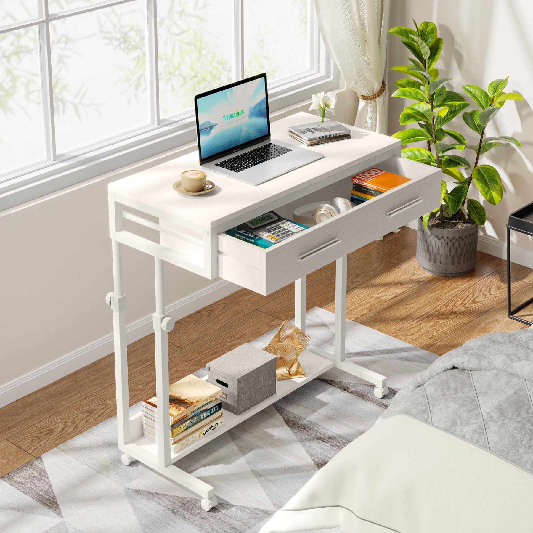 Amazon.com: Tribesigns Portable Desk with Drawers, Mobile Laptop