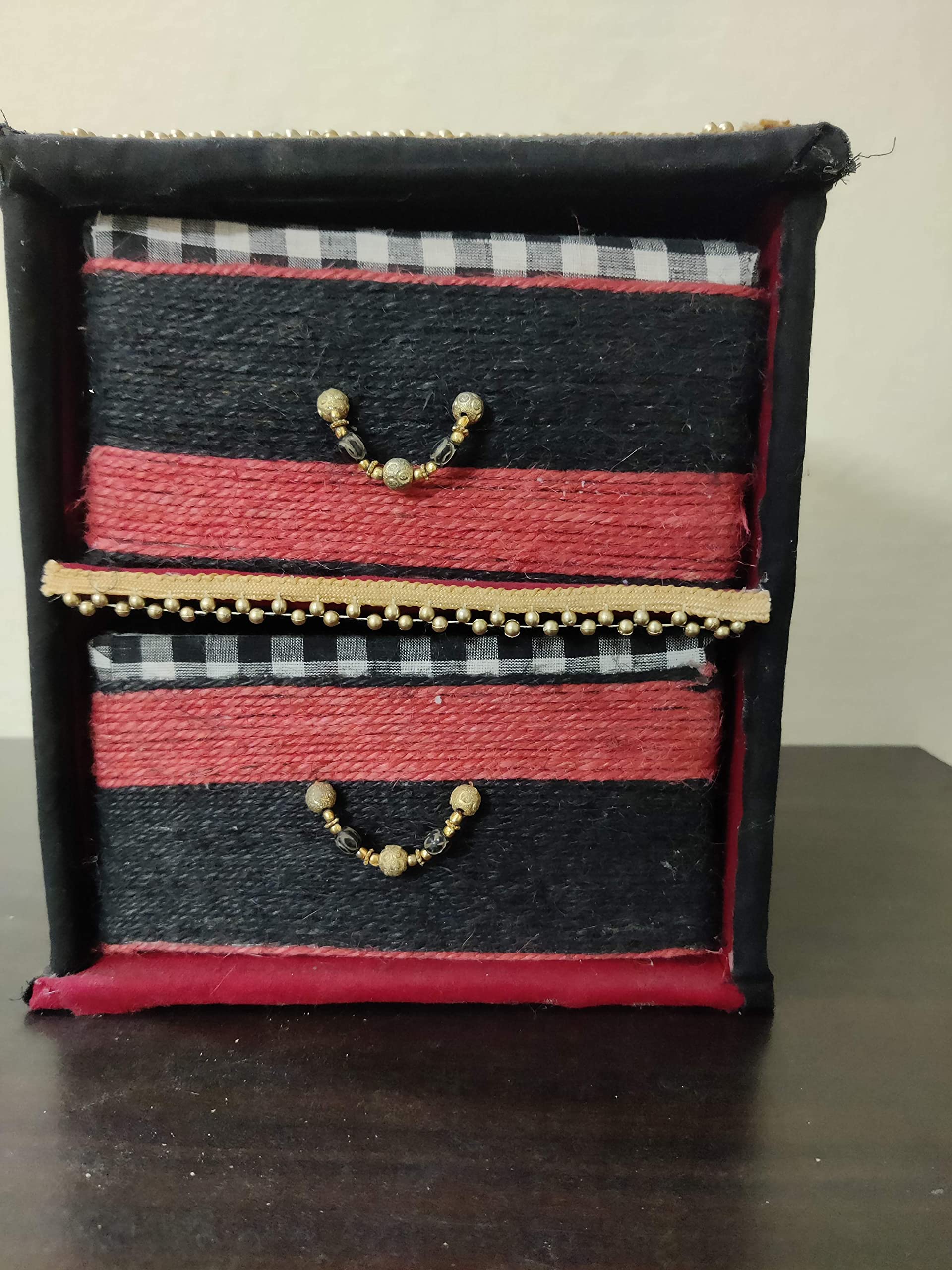 Handmade storage chest of drawers (Red and Black)-image-4