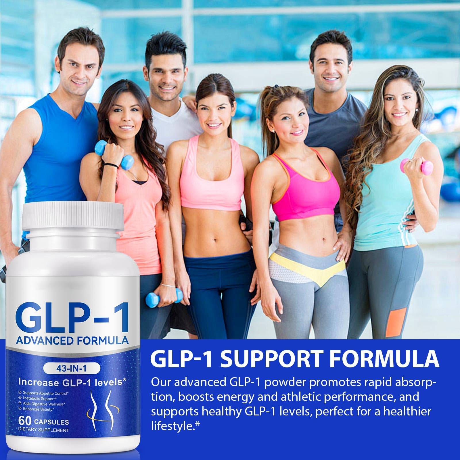 GLP-1 Supplement for Women & Men, 43-in-1 Natural Complex to Boost GLP-1 Levels, Support Appetite Control, Satiety, Metabolism & Digestive Health, Probiotic Nutritional Supplements - 60 Capsules — Amazon image 7