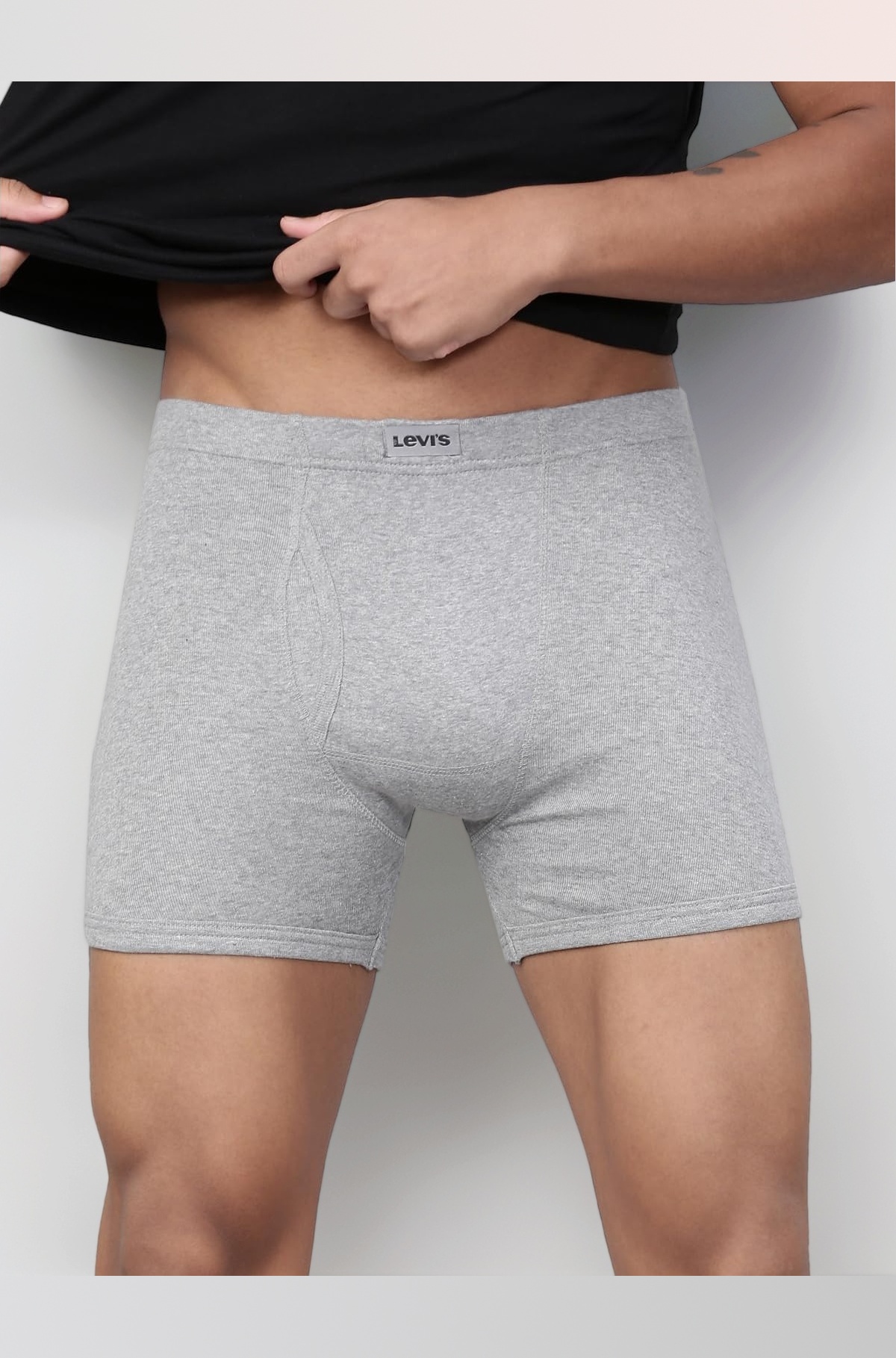 010 Men's Pure Cotton Solid Boxer Brief - Mid Rise, Inner Elastic Waistband (Pack of 1)