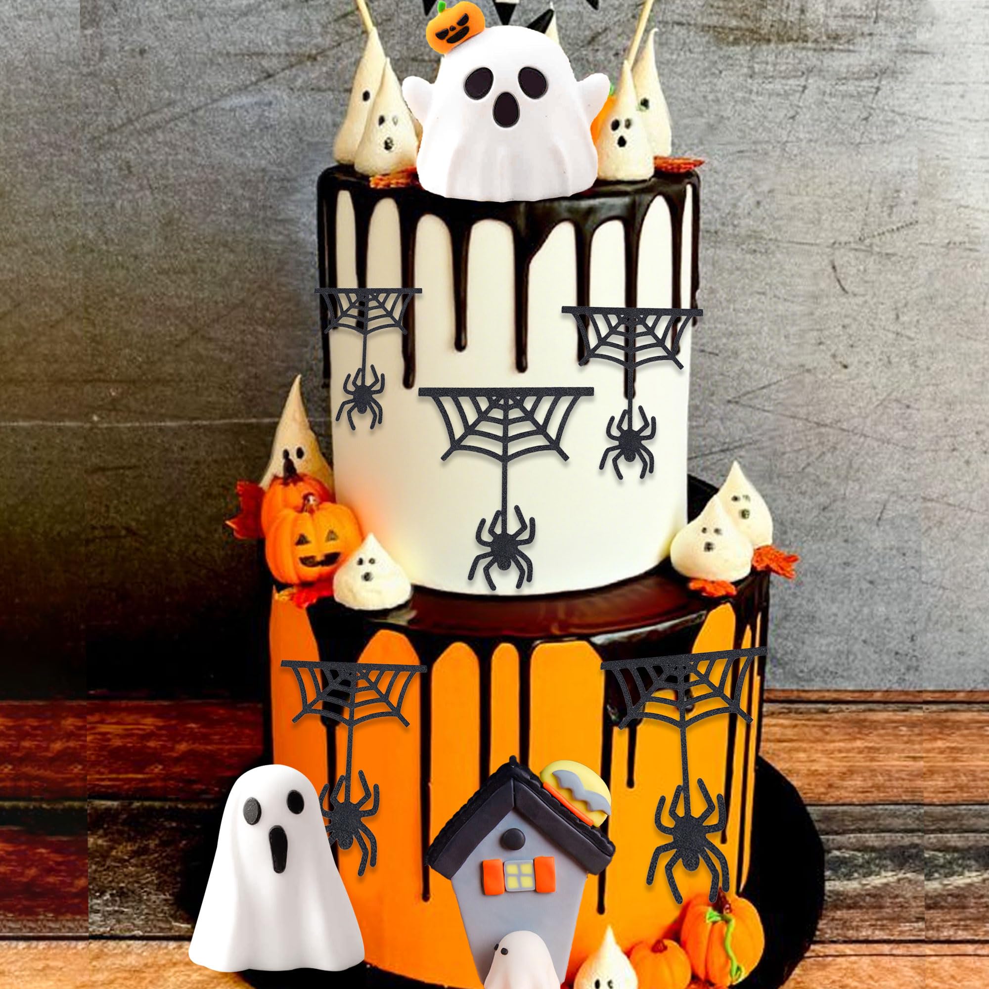 JeVenis Halloween Cake Decoration Ghost Boo Cake Topper Pumpkin Cake Decoration Birthday Decoration for Halloween Party Supplies