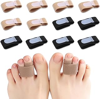 Hammer Toe Straightener, 12PCS Broken Toe Wraps, Toe Straightener Toe Protector Wraps Toe Splints Bent Toes Corrector Toe Separators for Overlapping Crooked Toes and Hammer Toes Broken Toes Support