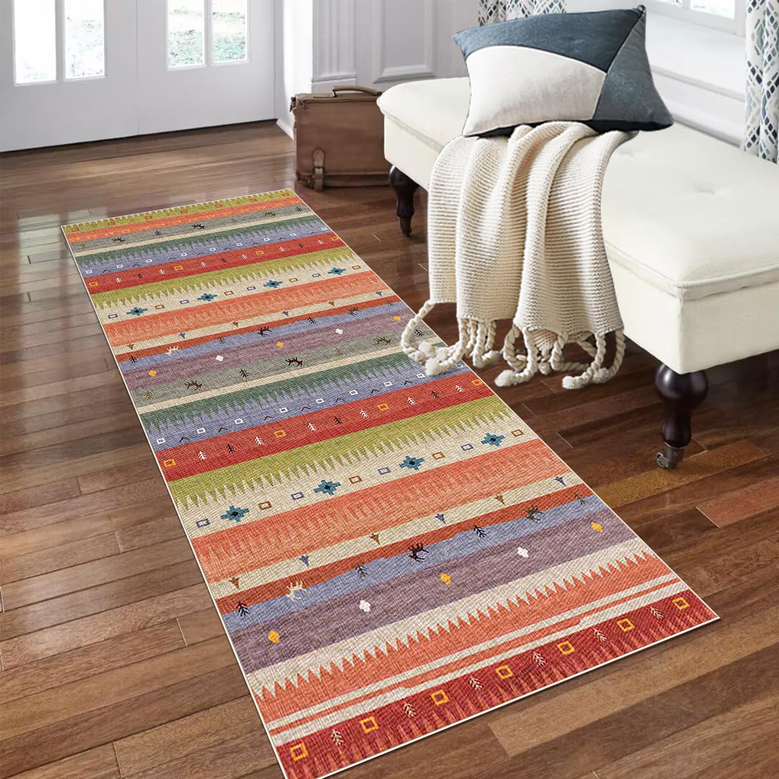 PaGuvFng Carpet Runner for Kitchen 40 x 130 cm Hallway Rug Runner Washable Kitchen Rug Hallway Runner Mat Extra Long Carpet Runners for Entrance Bathroom Laundry Bedroom