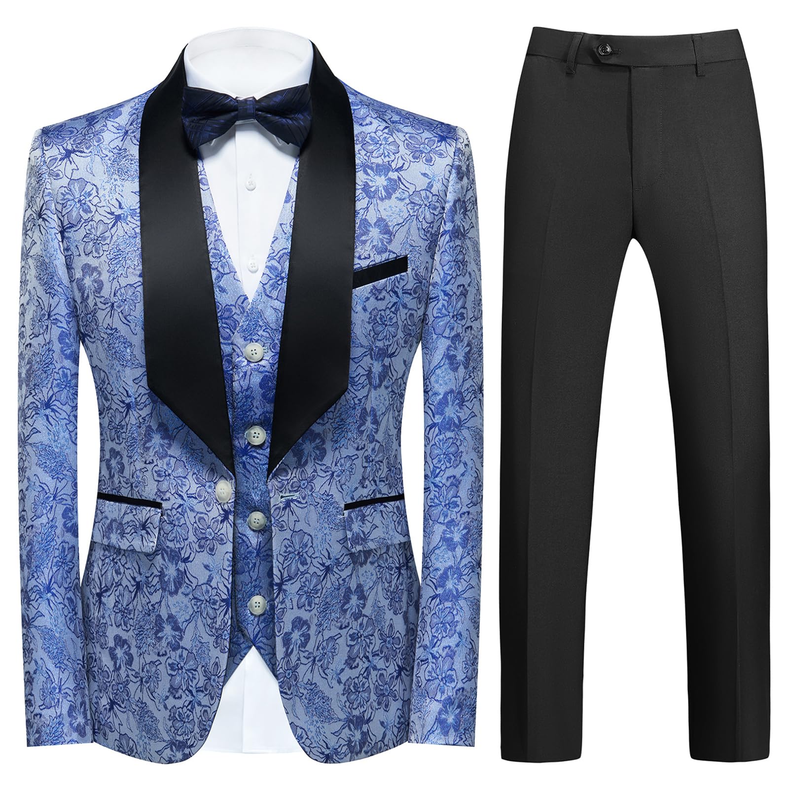 Rogers & Morris 3 Piece Regular Fit Suit Floral Pattern