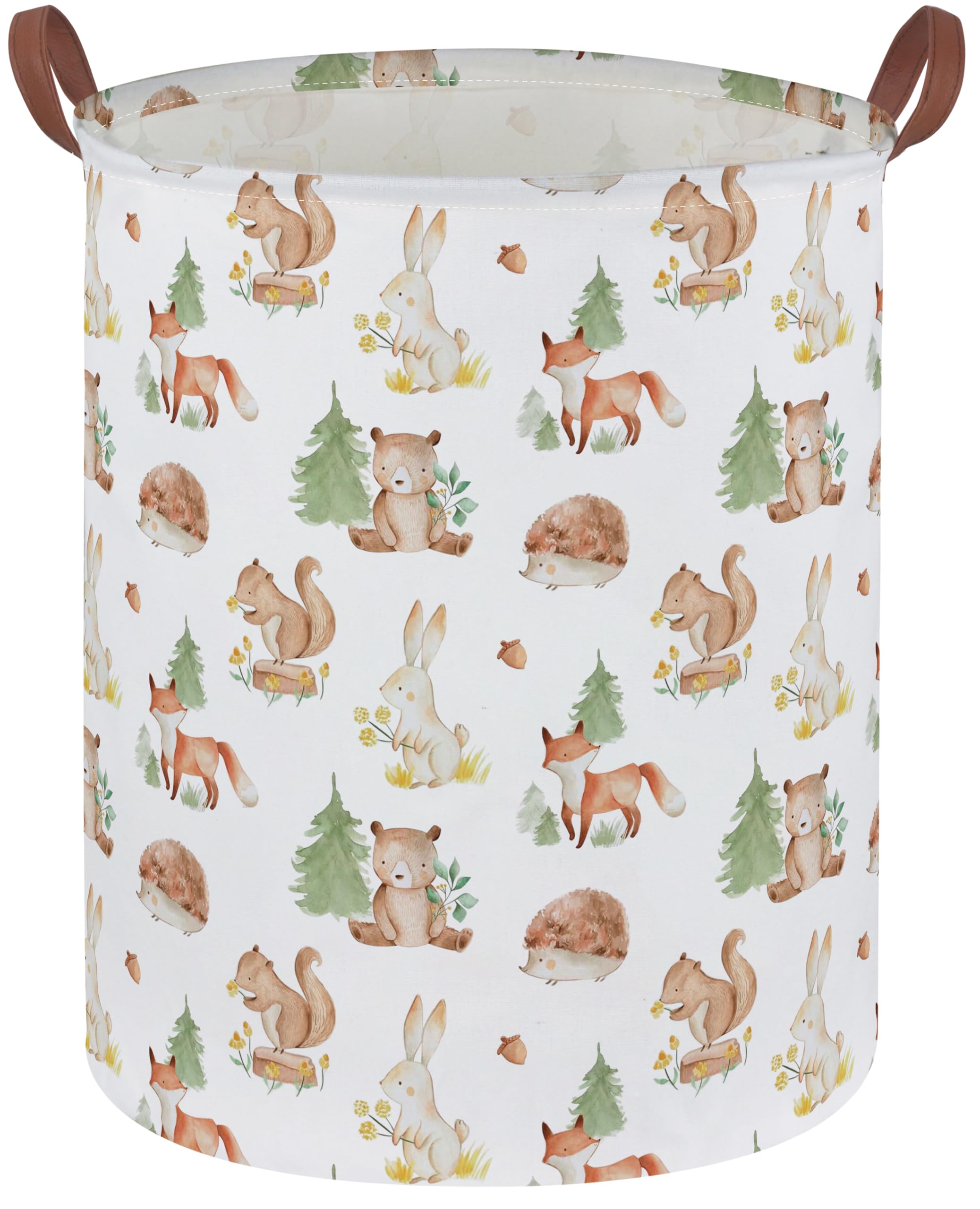DDBASKET Kids Laundry Basket Animal Hamper for Nursery Woodland Hamper Cute Kids Storage Bin Organizer Room Decor for Home(Tree animal) — image 1