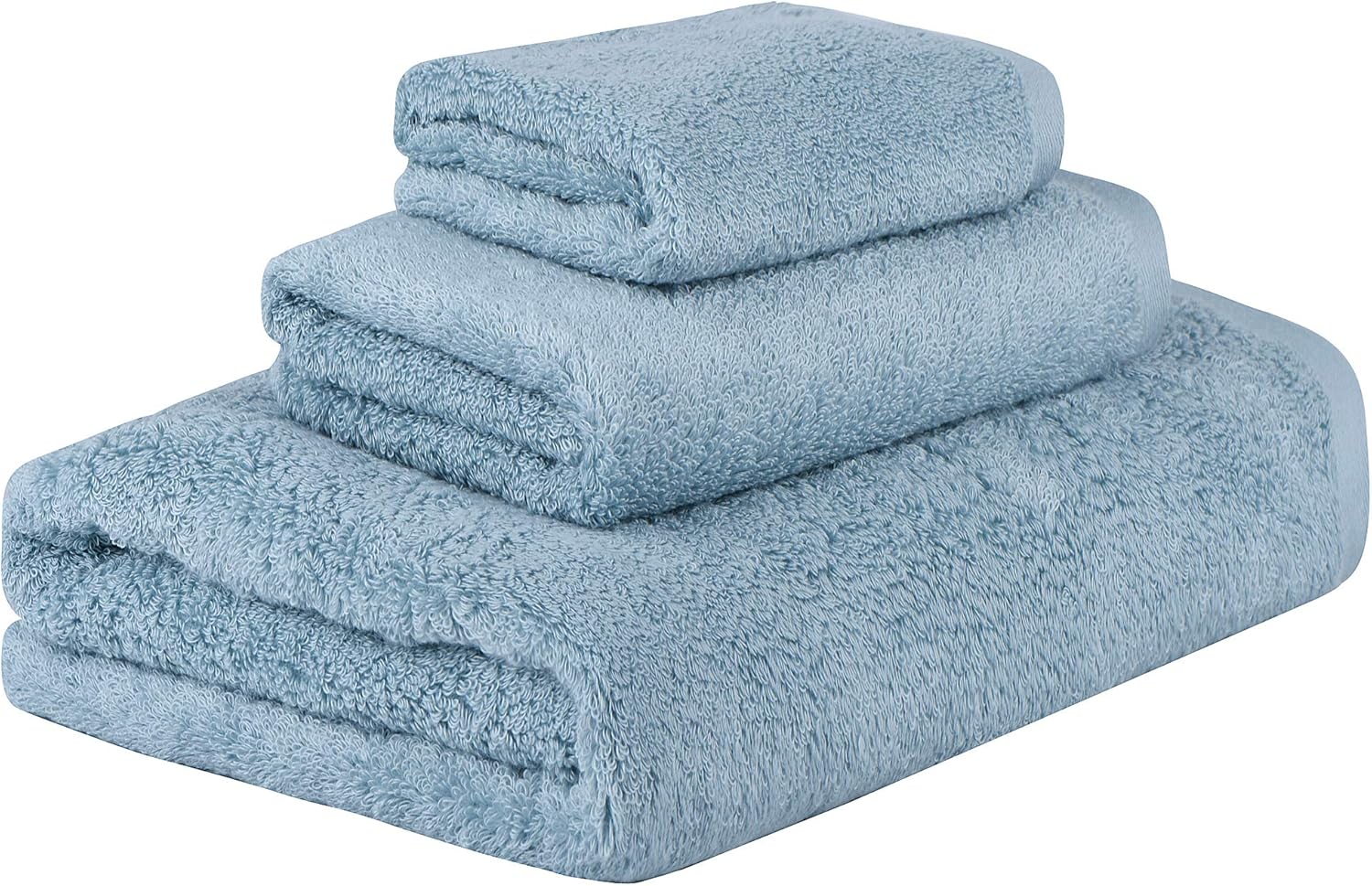 SEMAXE Towel Bath Towel Sets for Bathroom, Absorbent and Soft Long-Staple Cotton Towel,Hotel & Spa Quality 3 Piece Towel Set Includes 1 Bath Towels, 1 Hand Towels, 1 Washcloths (Blue) Blue 3