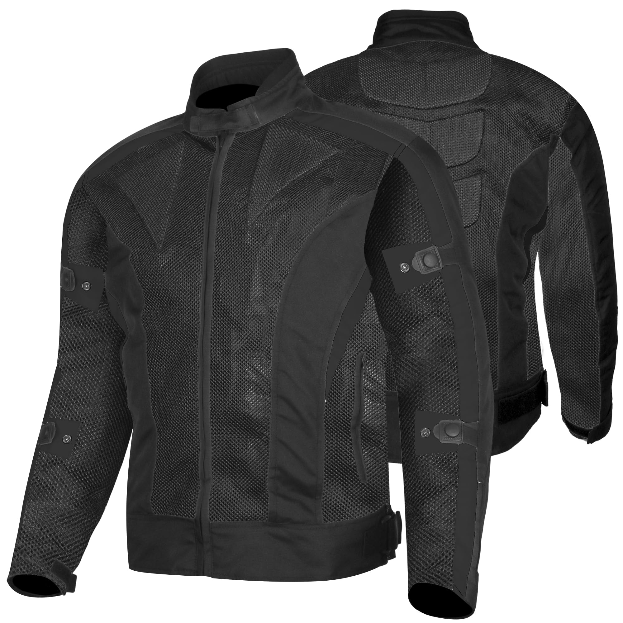 Bikers Gear Australia Men's Blk Motorbike Jacket - Summer Motorcycle Jacket For Lightweight Chicane Air Flow Mesh Vented Biker Jacket Ce 1621-1 Armour (Uk, Alpha, 4XL, Regular, Regular, )