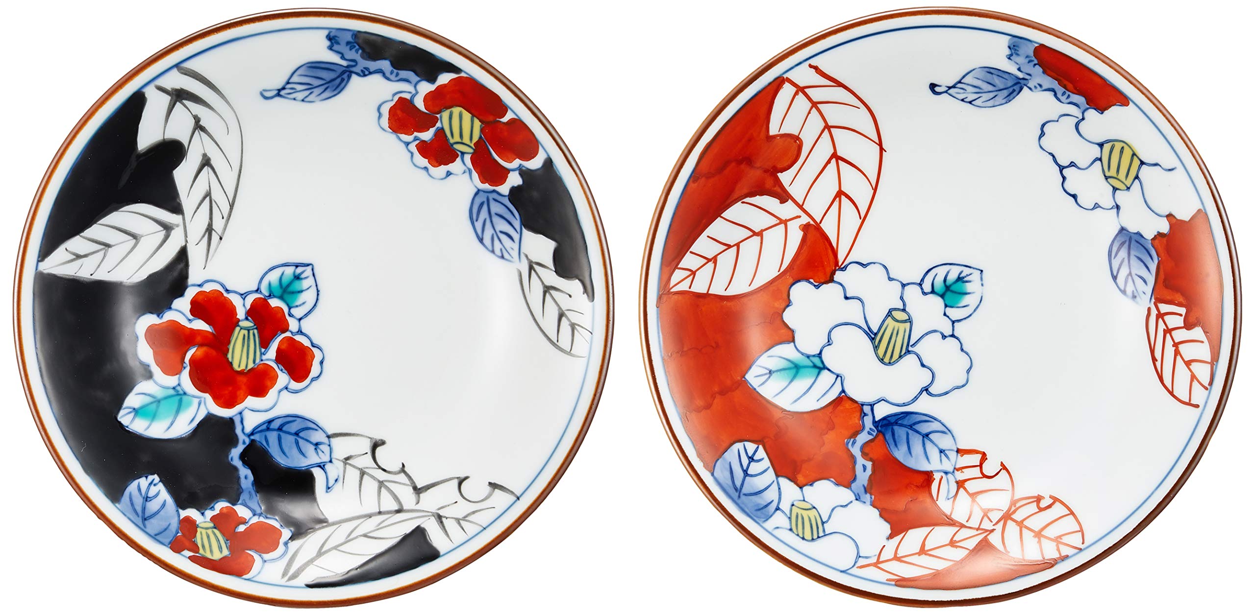 RAO3Z Ishiyama Tea Flower Arita Ware, Made in Japan Pair of Coffee