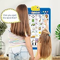 Vista 6 de Richgv Póster interactivo de aprendizaje ABC para niños pequeños. Gráfico de pared del alfabeto parlante con 5 modos de aprendizaje. Juguetes